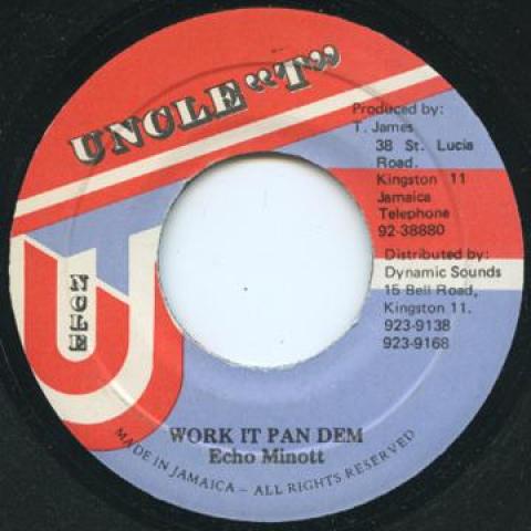 

7inch Record ECHO MINOTT - Work It Pan Dem none Uncle T 1992 Jamaica Reggae, Ska & Dub Used