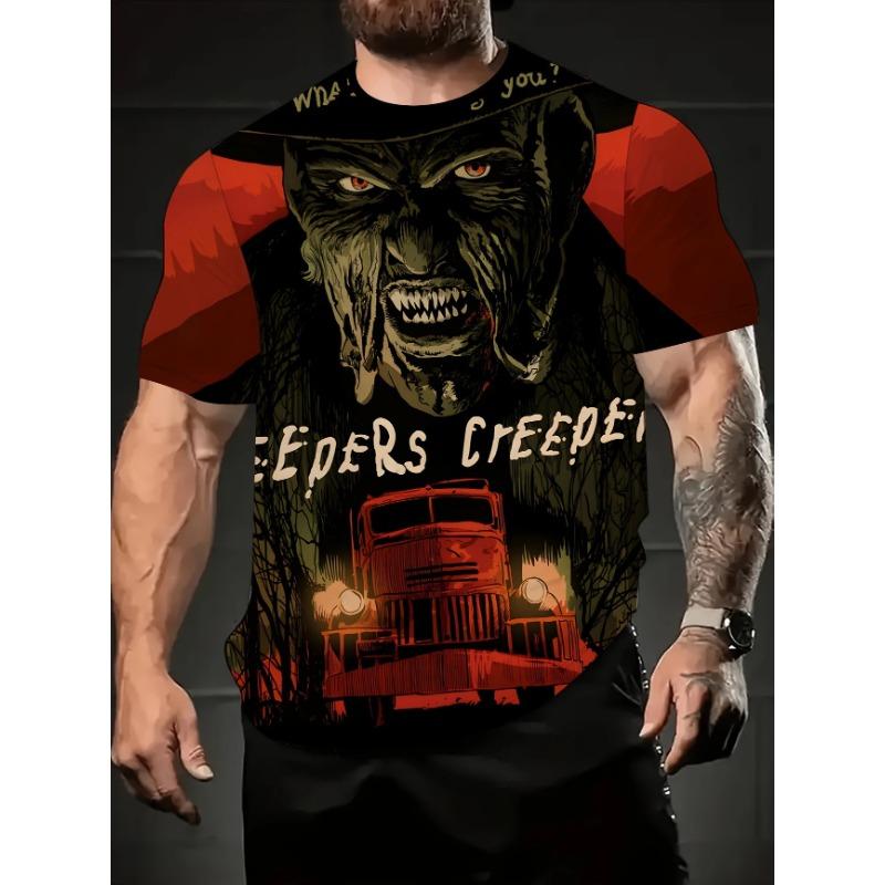 Trendy and Fashionable 3D Printed T-shirt Round Neck Short Sleeved Top Skull Series Men's T-shirts