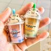 Pearl Key Chain Soft Drink Keyring Floating Drink Keyring Cat Pearl Milk Tea Cup Keychain