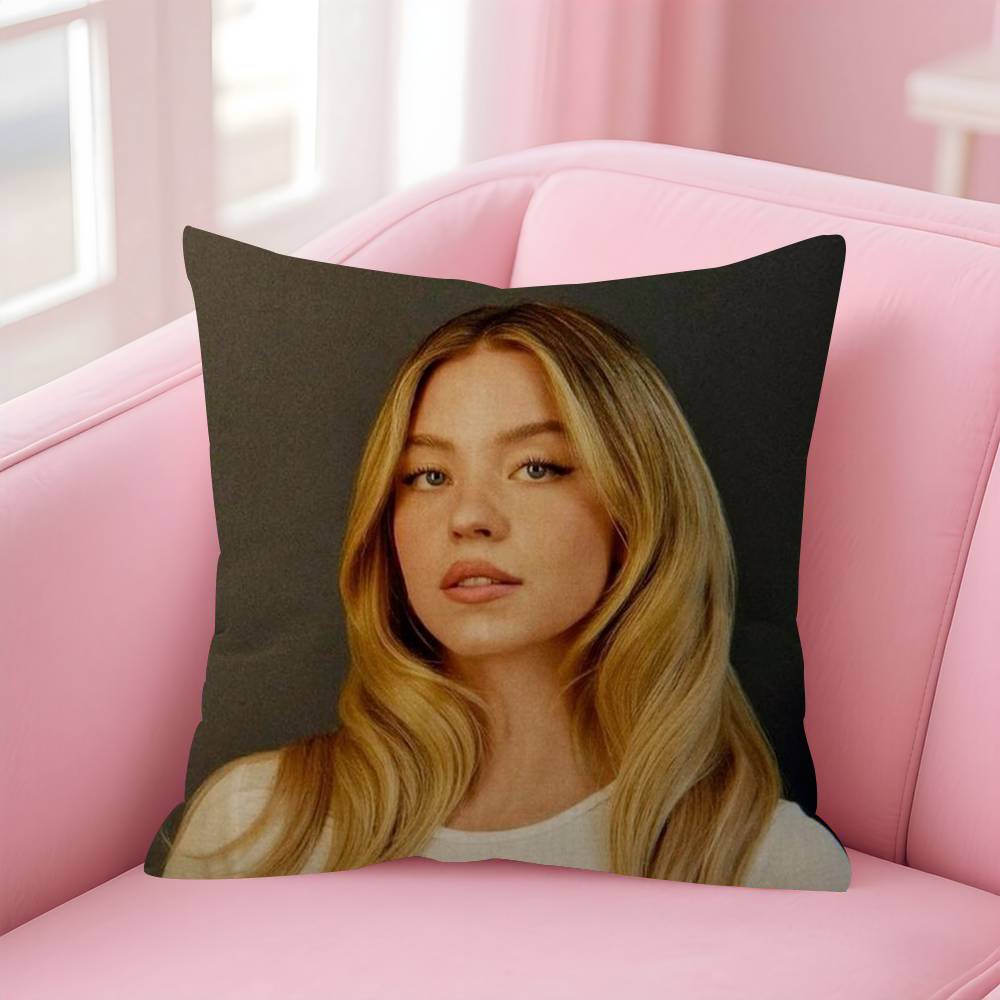 Actor Sydney Sweeney Cushion Cover Car Throw Pillow Case For Sofa Car Christmas Gift