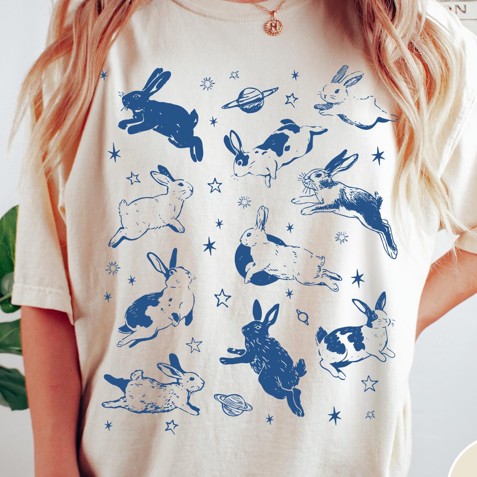 Bunnies in Space Comfort Colors® Shirt, Funny Bunny T-Shirt, Oversized Shirt, Graphic Retro Vintage T-Shirt, Rabbit Lover Gift, Bunny Tee 3XL