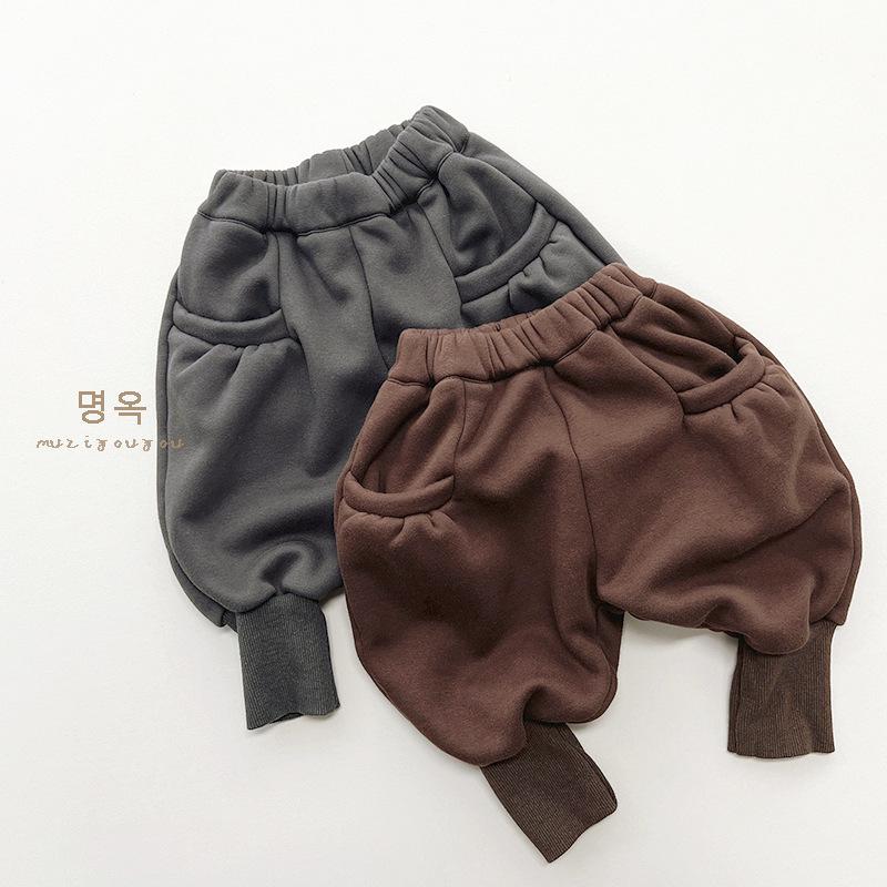 Casual Versatile Fleece Thickened Warm Winter Sweatpants For Kids Boys And Girls
