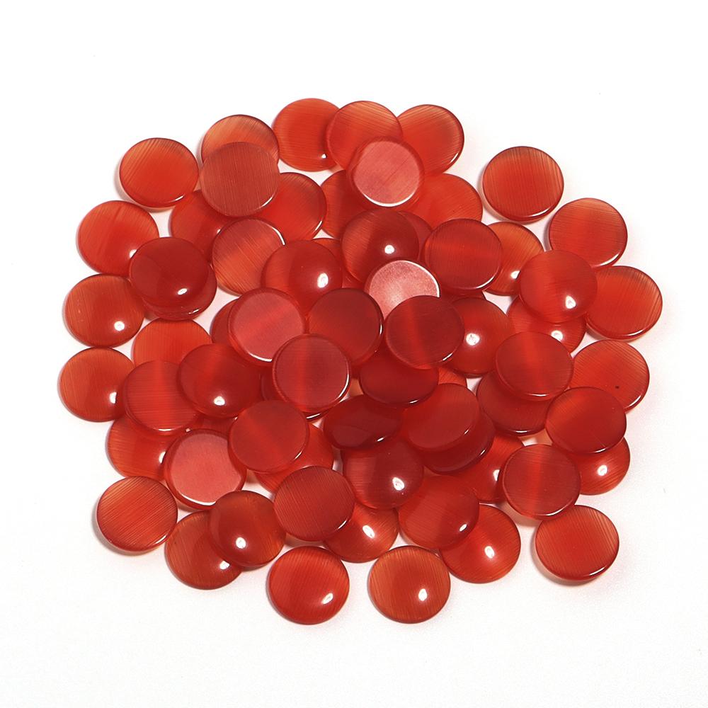 10-30pcs Cat Eye Cabochon Beads Natural Stone Beads Round Flat Back Spacer Stone Beads For Jewelry Making DIY Bracelet Necklace