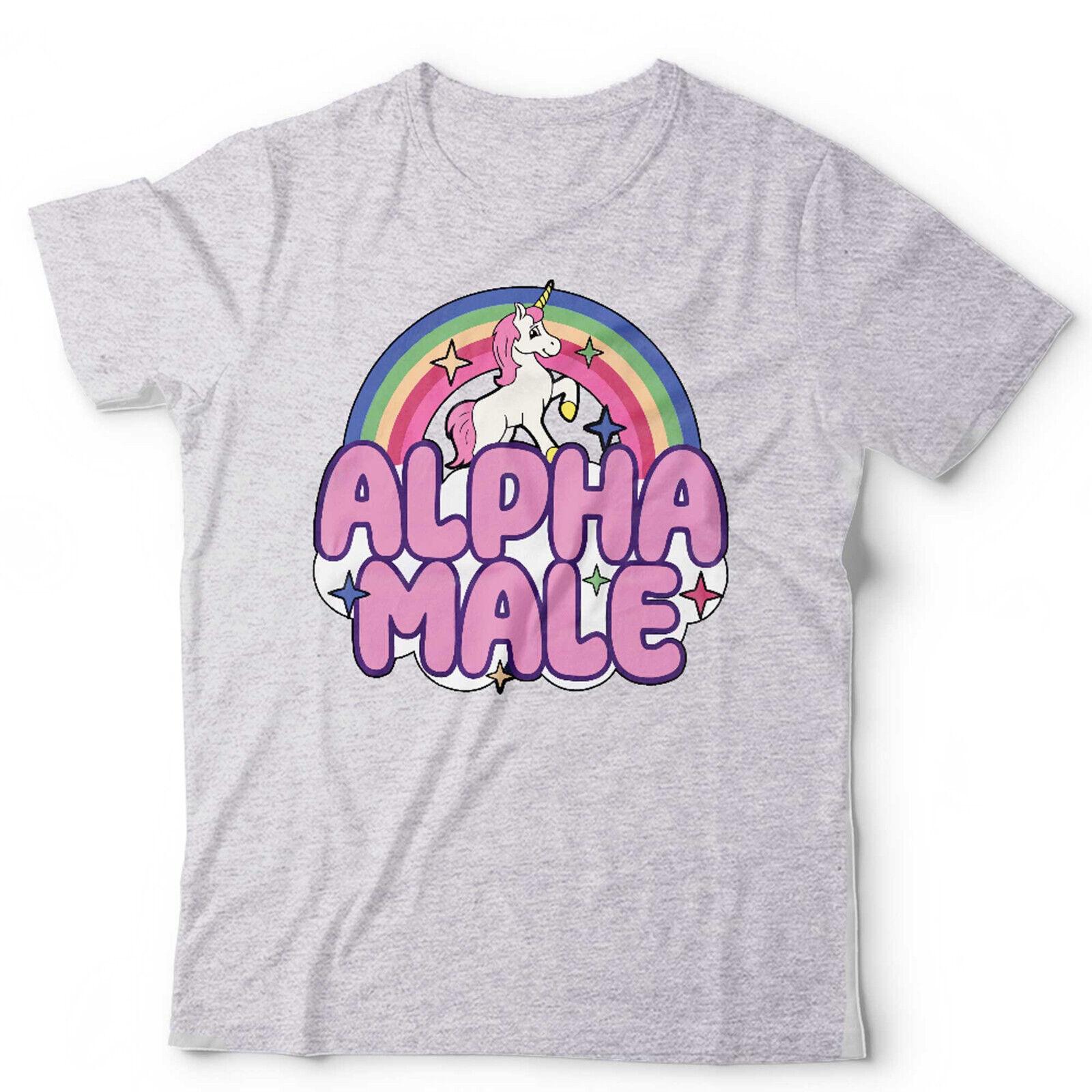 Alpha Male Tshirt Funny Fathers Day Unicorn Joke Prank Stag Do Novelty Gift S разноцветный
