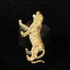 Solid Brass Big Tiger Statue Desktop Ornament Tea Pet Gold Color Animal Figurines Paperweight Home Decoration Crafts Accessories