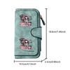 Fashionable long wallet with stylish skull and coffee cup print design eye catching multifunctional portable with clasp for coins large capacity