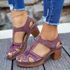 Plattformschuhe für Damen in großer Größe, lässige Sandalen mit dickem Absatz