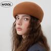 French Retro Wool Hardtop Fedoras Hat Women Ladies Autumn Winter Keep Warm Felt Beret Party Weddings Church Elegance Pillbox Hat