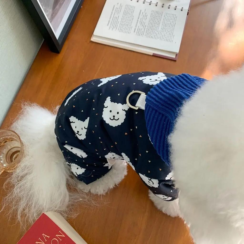 Outono Inverno Cachorro Quatro Patas Algodão Espessado Pet Algodão Acolchoado Roupas Teddy Schnauzer Yorkshire Cachorro Pequeno Espessado Casaco Quente