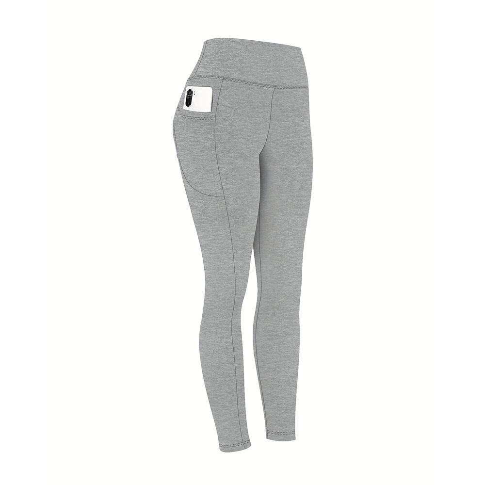 Yogahosen für Frühling und Sommer Hochtailliert Po-formend Figurformend Fitness-Leggings mit Seitentaschen für Damen