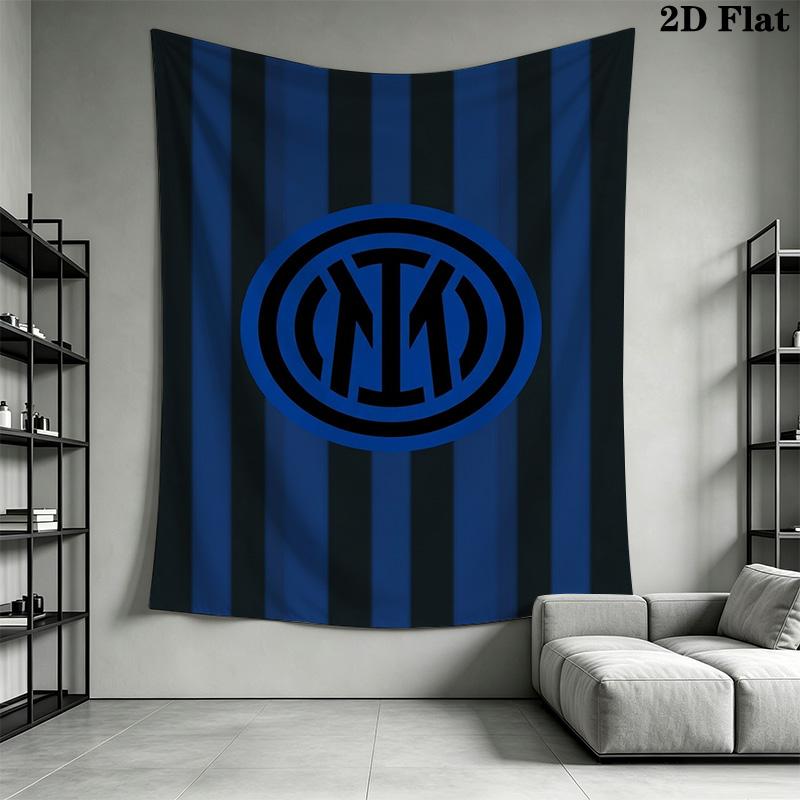Inter Milan Logo Wallpaper Threepiece Set 1 Duvet Cover 2 Pillowcase Without Core Soft And Comfortable Bedding Set Christmas Birthday Gift