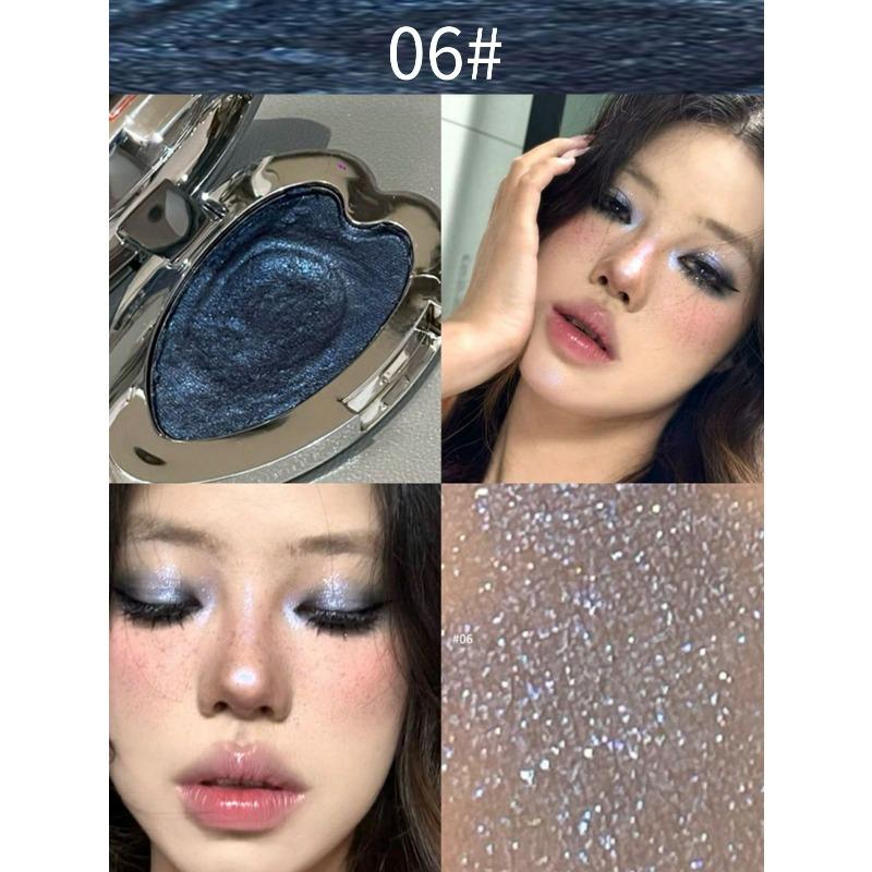Metallic Glitter Heart Single-Color Eyeshadow Palette, Waterproof Sweat-Proof For Music Stage Performances, Halloween Parties Eye Shadow Palette