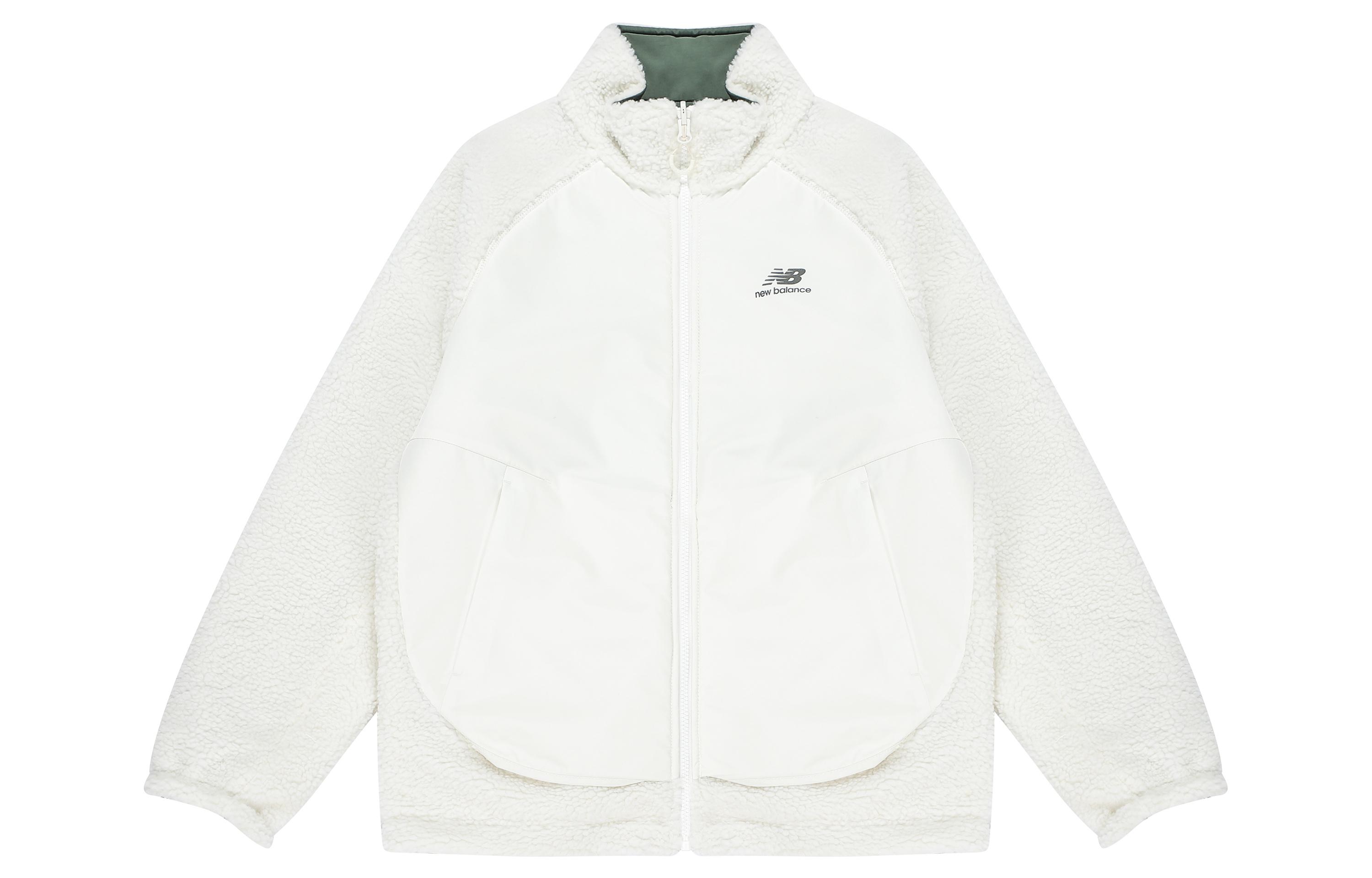 New Balance Velvet Jackets Unisex Ivory White Stand Collar Moderate 6DC39703-IV XXL