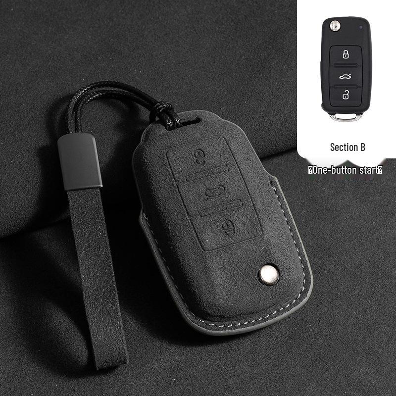 Volkswagen Suede Key Case: Fits Touron, Tayron, Tiguan L, Sagitar, Lamando L, Magotan, CC, ID4 - Full Coverage.