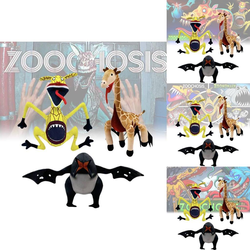 Adoráveis Bonecas de Pelúcia Zoochosis com Designs Únicos em Tecido de Pelúcia Curta Macia