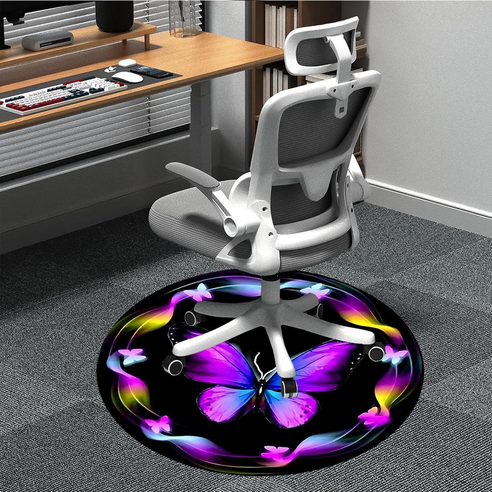 

1pc Butterfly, Floral Chair Carpet for Office, Non-slip, Soft and Durable Office Rug for Decoration, Perfect for Office yy251229139 80cm by 80cm