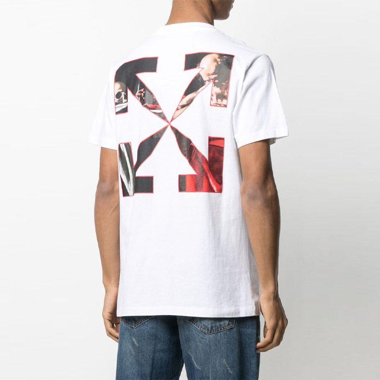OFF WHITE Slim Fit Caravaggio Saint Jerome Writing T Shirt OMAA027R21JER0040125