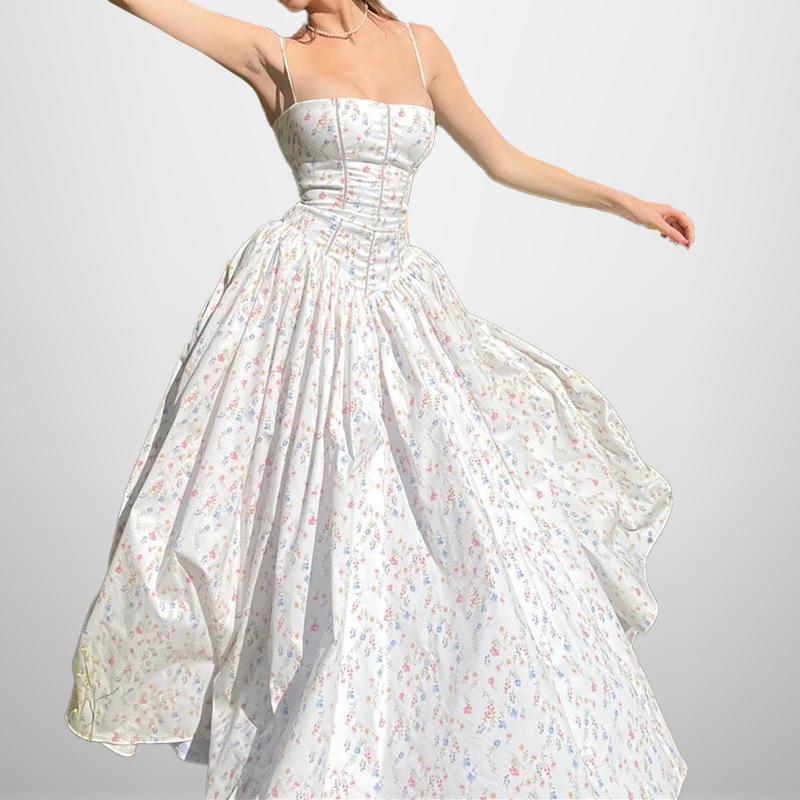 

Женское платье нового стиля, элегантное и модное, с принтом, на бретелях, облегающее талию S