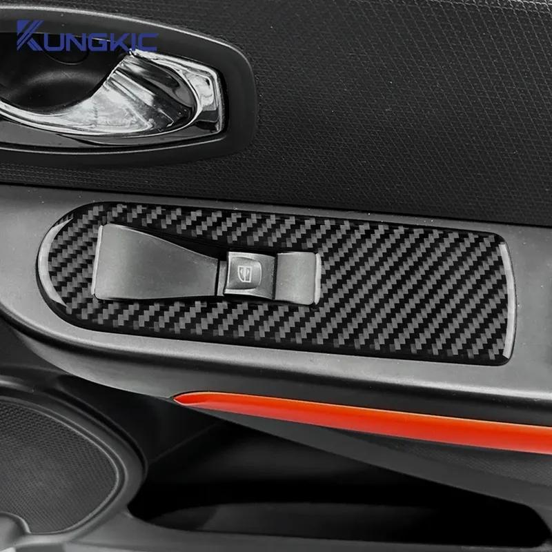 Real Soft Carbon Fiber Sticker LHD RHD For Renault Clio 3 2013 2014 2015 2016 2017 2018 Car Front Window Lift Frame Interior