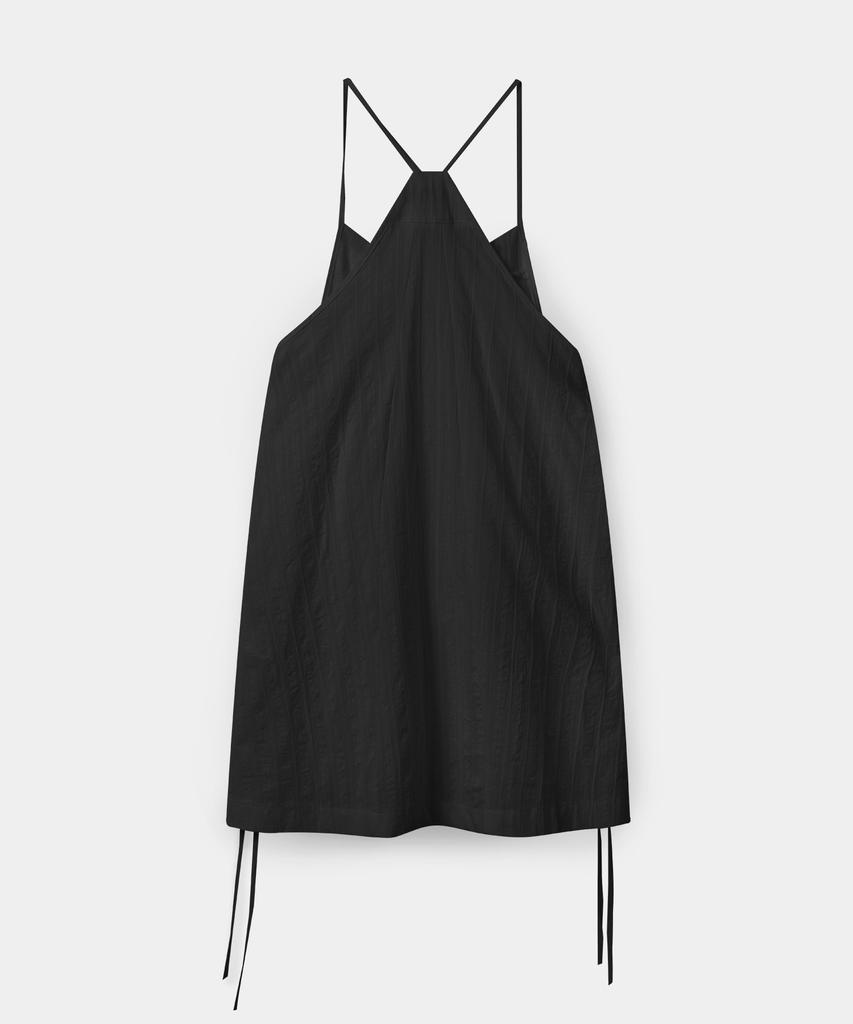 SOME PLACE Layered String Shirred Sleeveless Mini Dress [Ivory]