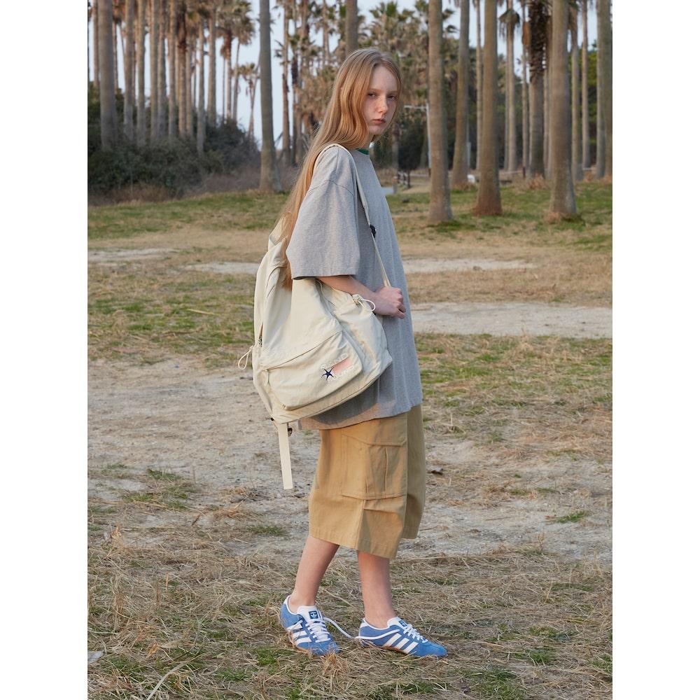 Saendeusaundeu (Unisex) Basic Cocoon Fit T-Shirt Gray