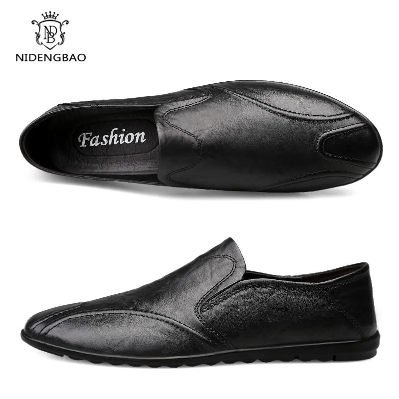 Nouvelles Chaussures en Cuir pour Hommes Grande Taille 47 Chaussures Décontractées pour Hommes Marche Extérieure Souple Chaussures pour Hommes Plates Mocassins Homme Chaussures Paresseuses Zapatos Hombre