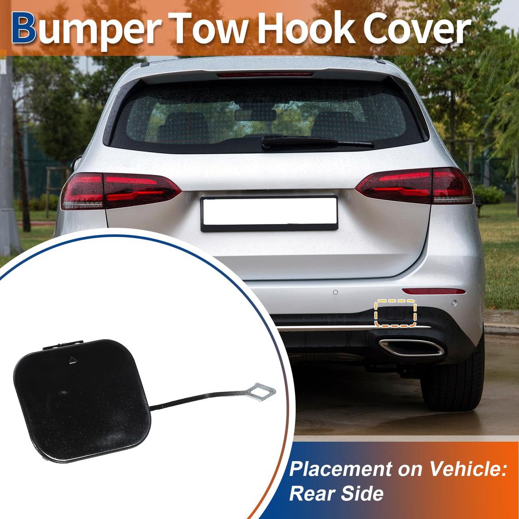 ACROPIX Rear Car Bumper Toe Hook Cover for Mercedes Benz W246 Set of 1 B-Class 2011-2014, Black, A2468851022,