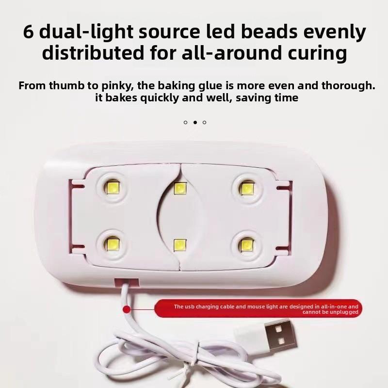 

Мини мышка лампа для ногтей, Ручная складная фототерапевтическая машина, Сушка УФ-отверждающая фототерапевтическая лампа, Лампа для сушки ногтей Light pink in one piece