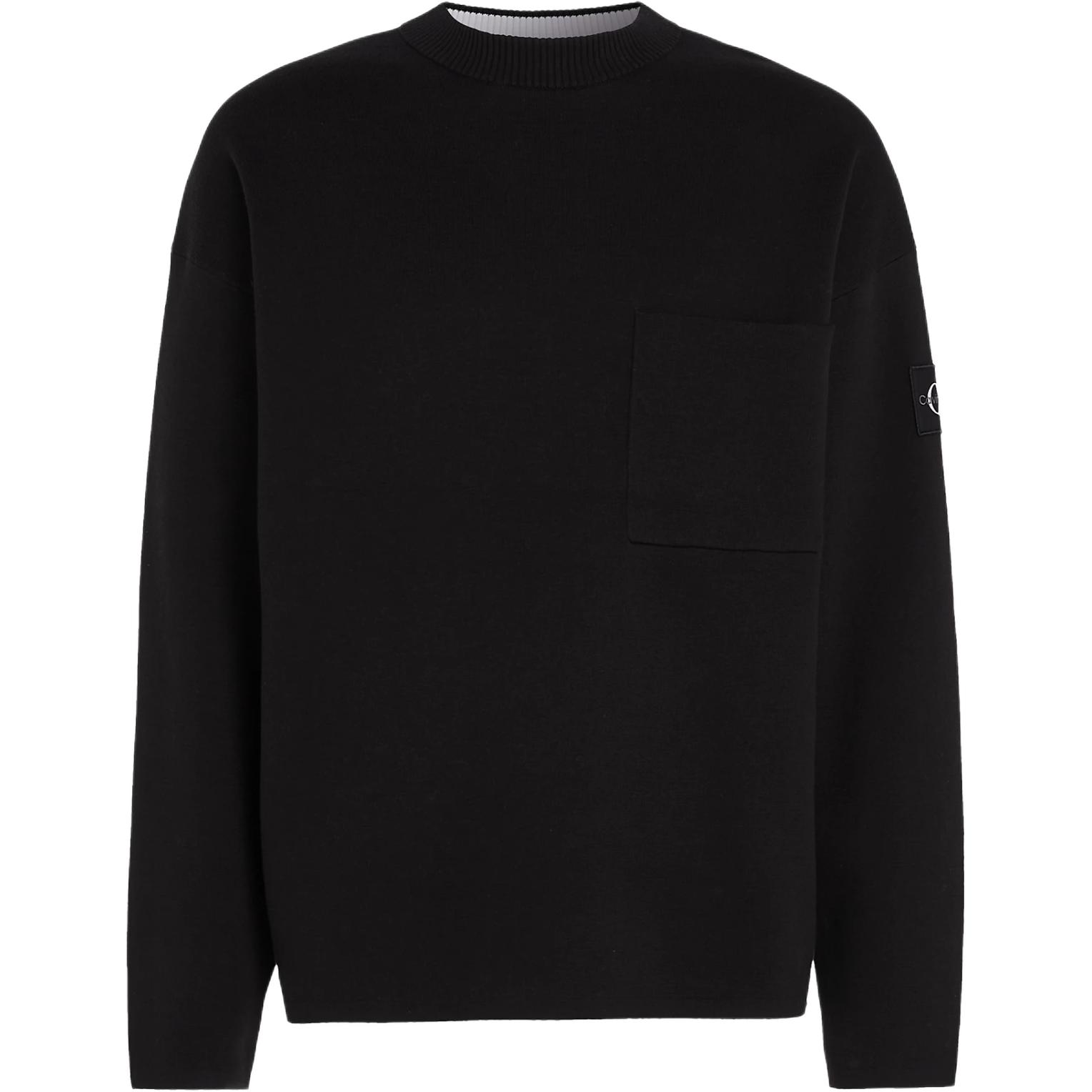 

Calvin Klein Casual Coated Letter Logo Crew Neck Pullover Long Sleeve Shirt Men tops Black J30J324603-BEH S