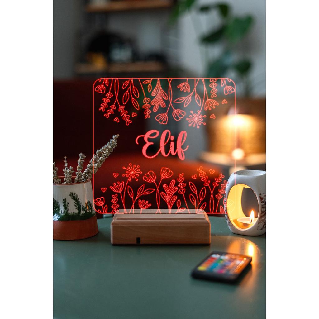 Personalized Named Decorative 16 Color Remote Controlled Night Light