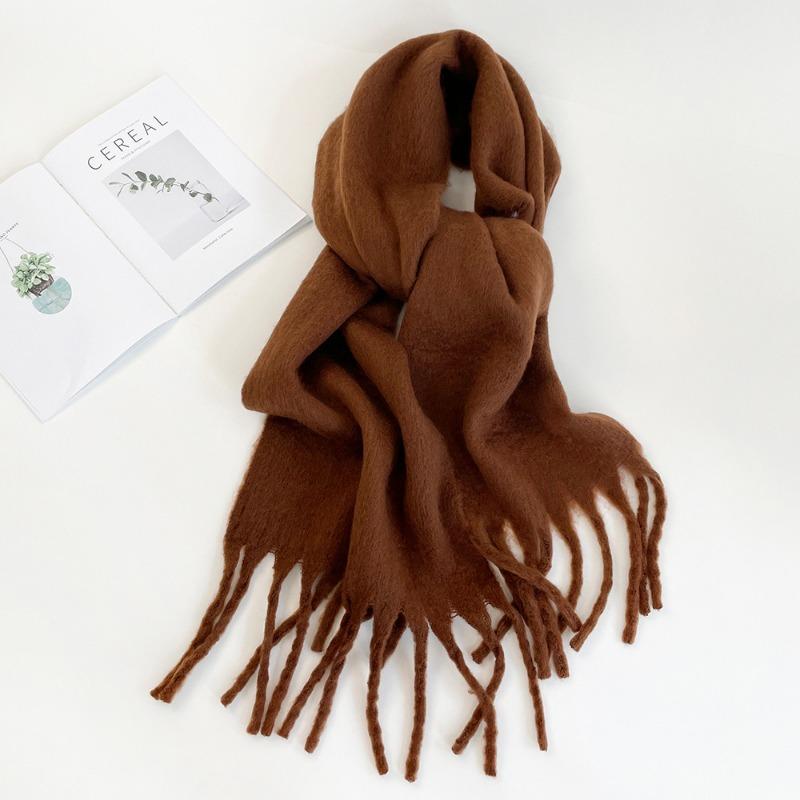 New mohair scarf vacuum packaging women's solid color scarf warm shawl