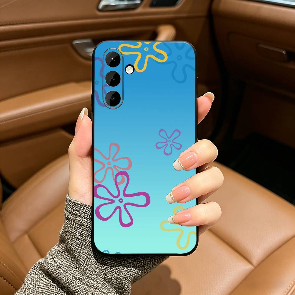 Comedy Animation- SpongeBob-S- SquarePants Phone Case For Samsung Galaxy A73,A71 A72,A70,A53,A52,A51,Soft Silicone Black Cover