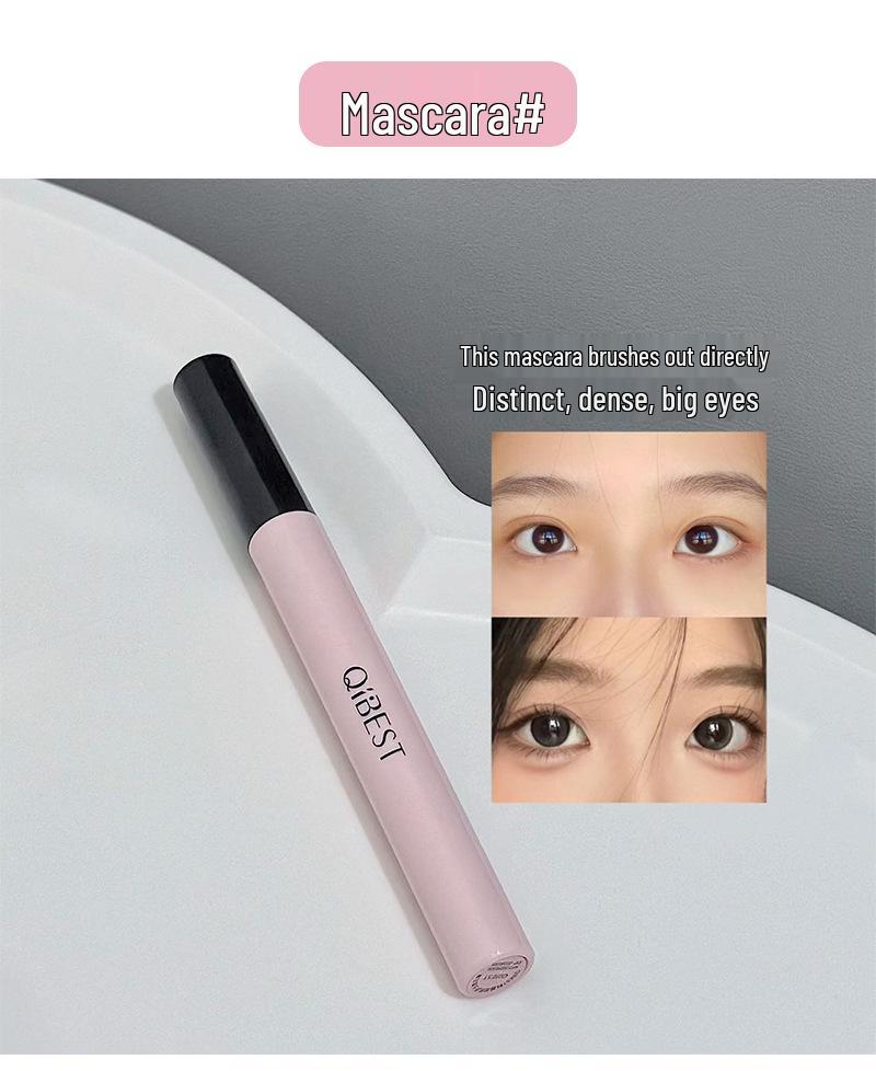 Set Machiaj QIBEST Pudră Cerneală: Ruj, Pudră Compactă, Noroi de Buze, Luciu de Buze, Rimel - Cutie Cadou Frumusețe