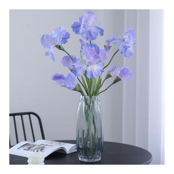 Artificial Iris Flower Set of 2 Ayame Virgin Flower Iris Real Touch Artificial Iris Flower Realistic Iris Artificial Flower Never Withers Art Flower