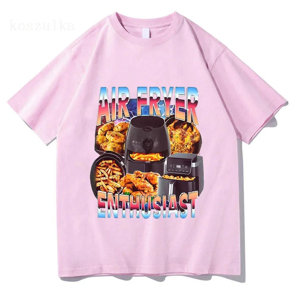 Air Fryer Enthusiast Funny Cooking Meme TShirt Unisex Unisex Fashion Vintage Short Sleeve Tshirts Cotton Casual T Shirt Streetwear