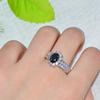 New European and American Fashion Oval Zircon Ring for Men and Women Double Row White