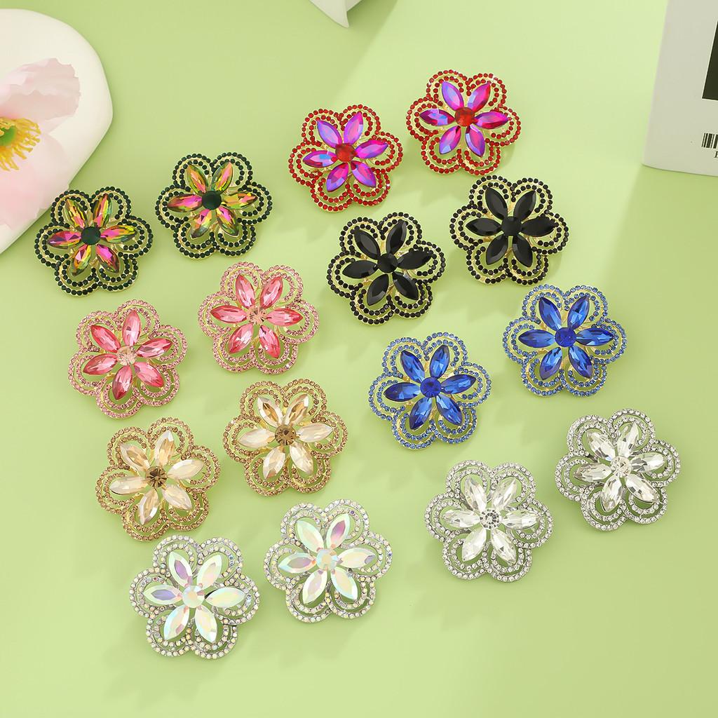 Floral Water Drop Earrings With Crystals For Women And Men Autumn