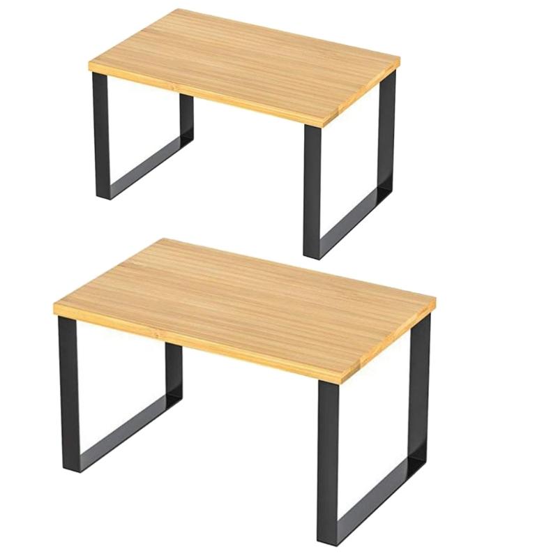 

Multipurpose Kitchen Organizers Expandable and Stackable Spice Rack Convenient Wood and Metal Kitchen Shelves 1