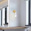 1 Pack/2 Pack Industrial Style, Wood Base Farmhouse Wall Lamp for Living Room, Bedroom, Hallway, Black White