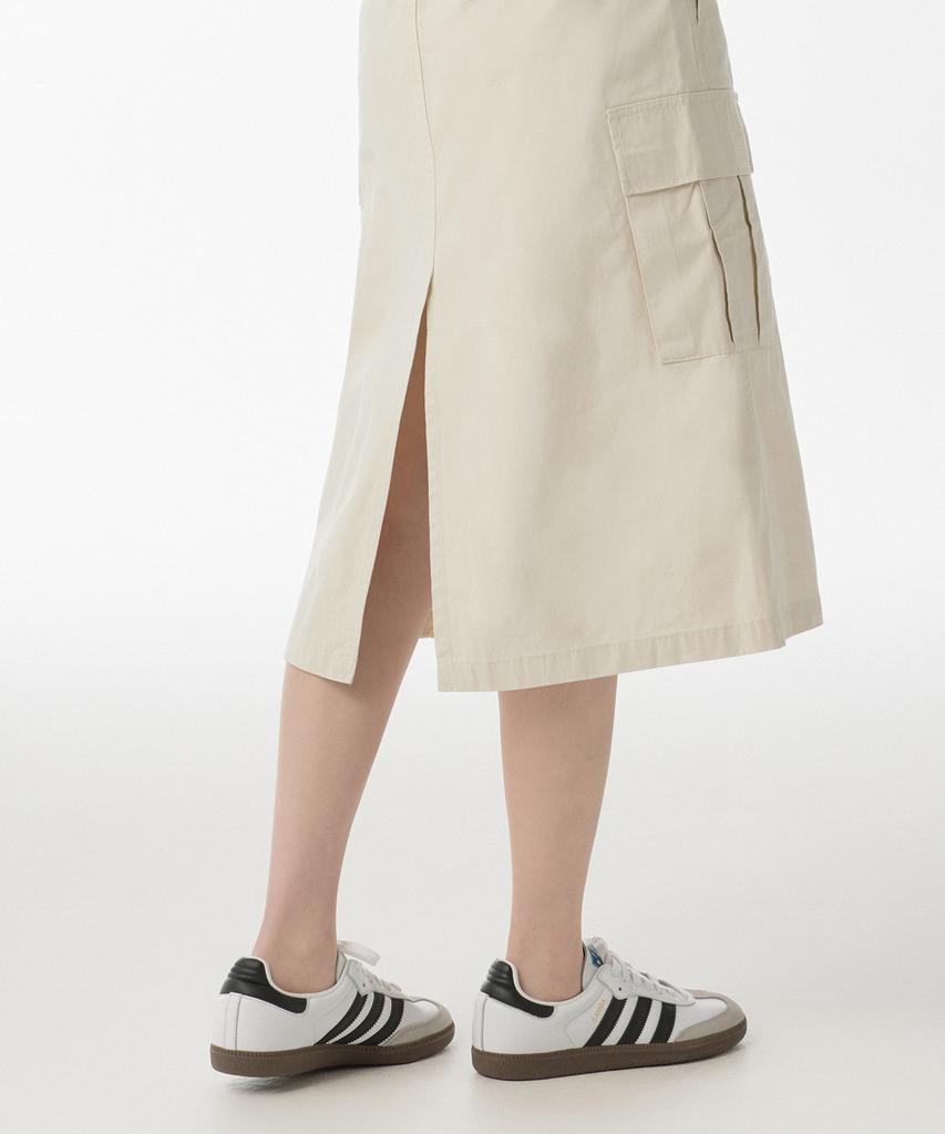 MUSINSA STANDARD WOMAN Women'S Cargo Elastic Midi Skirt [Cream]