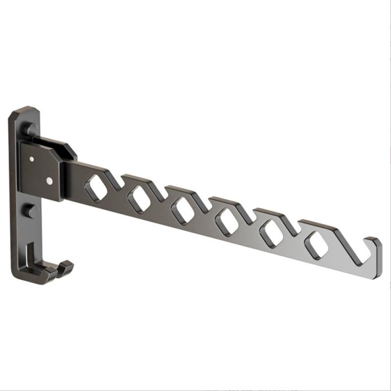 Skládací sušák na prádlo na zeď - Bez vrtání, pro použití v koupelně/na balkoně, Neviditelný vnitřní věšák.