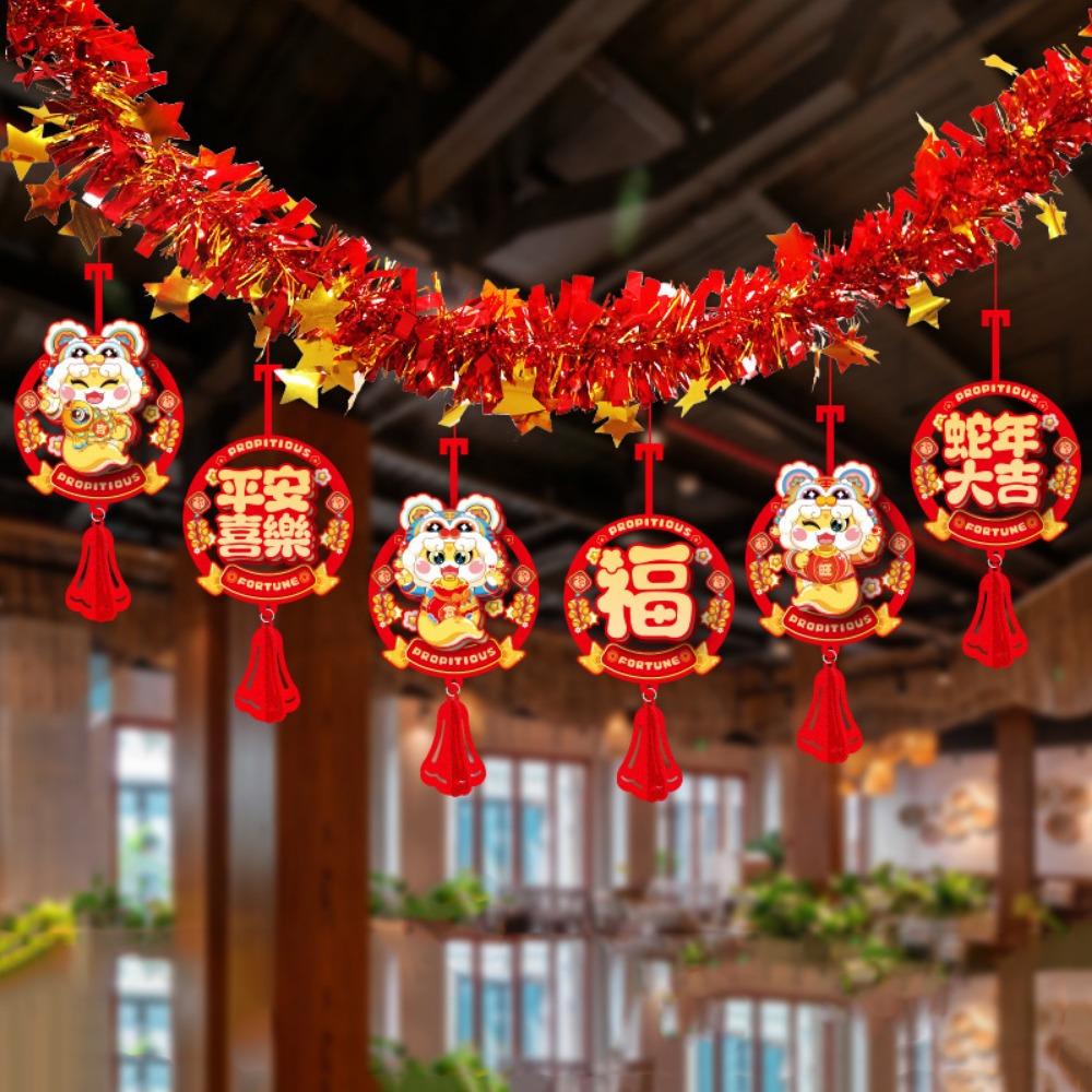 Cartoon Spring Festival Banner Garland Hanging Lunar Year Ornaments  For Home Shopping Mail