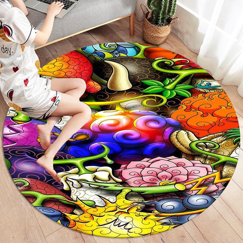 One Piece Round Area Rug Carpet Rug For Living Room Bedroom Sofa Playroom Decor Nonslip Floor Mat