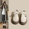Leather platform women's shoes spring and summer new versatile little white shoes casual sports shoes