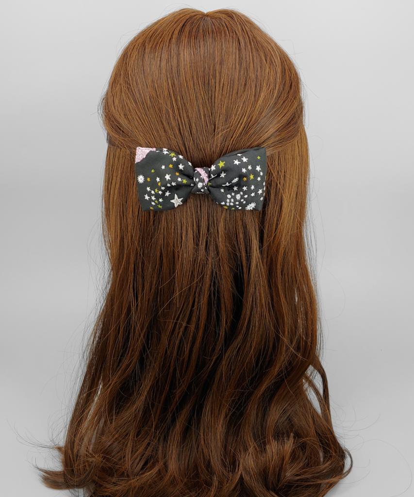 Maia Milky Way Star Jacquard Hair Ribbon Pin - Pink