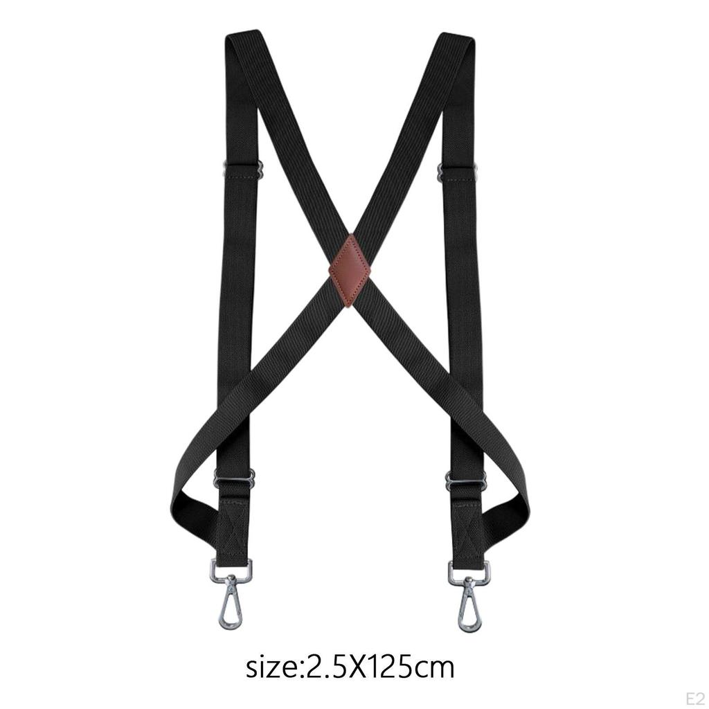 Men Women Suspender Heavy Duty Swivel Hooks Elastic X Type Unisex for Belt Loops Side Clip