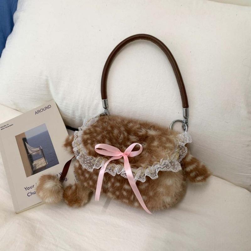 Autumn and winter furry bag women's new fashion versatile messenger bag portable pillow bag furry bag single shoulder