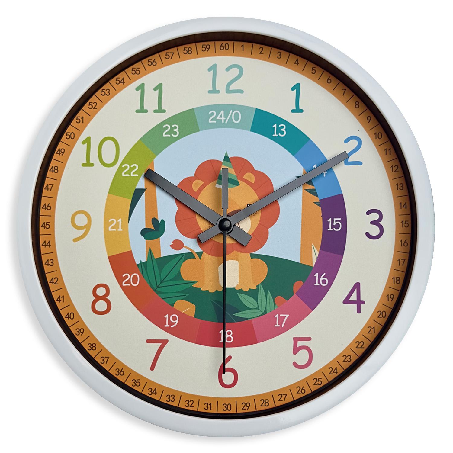 High-Quality Children S High-Quality Cartoon High-Quality Wall High-Quality Clock, 8-Inch High-Quality Zoo High-Quality Cute High-Quality Little (as the picture,8 inch)