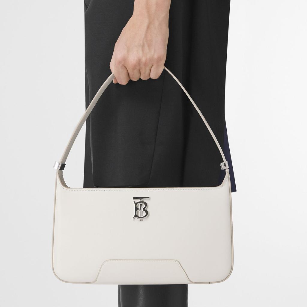 Burberry Tb Metal Logo Adjustable Shoulder Strap Leather Crossbody Bag Women bags Light-White 80462501