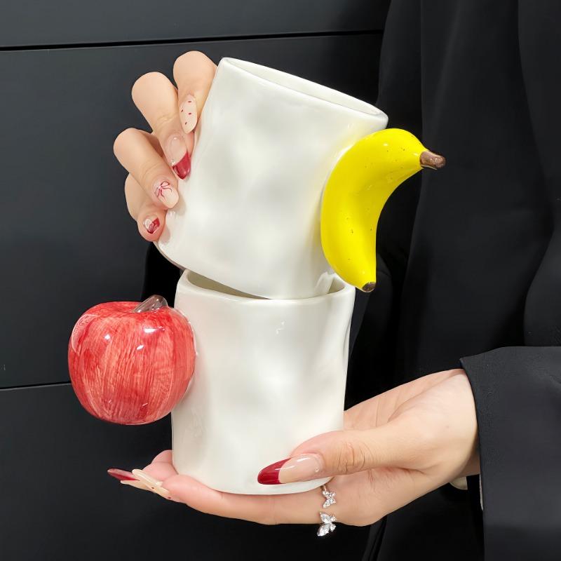 280ml Fruit Shape Ceramic Mug Creative Office Water Cup Home Breakfast Milk Cup Couple Afternoon Tea Coffee Cup Friend Gift